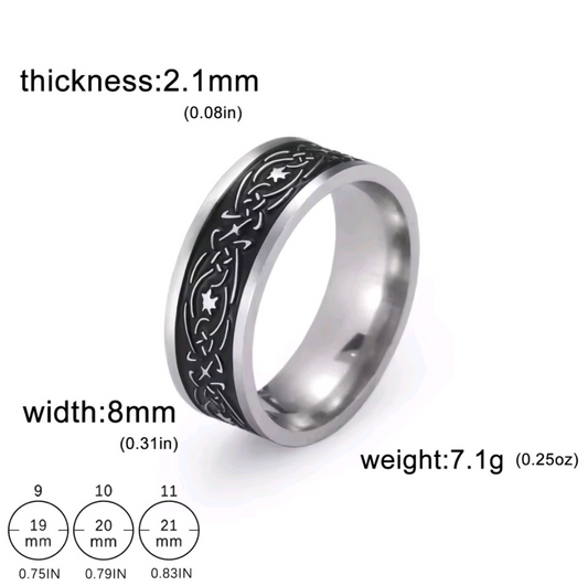 Premium Modern Armor Men's The Druid Star Finger Ring|10250012R