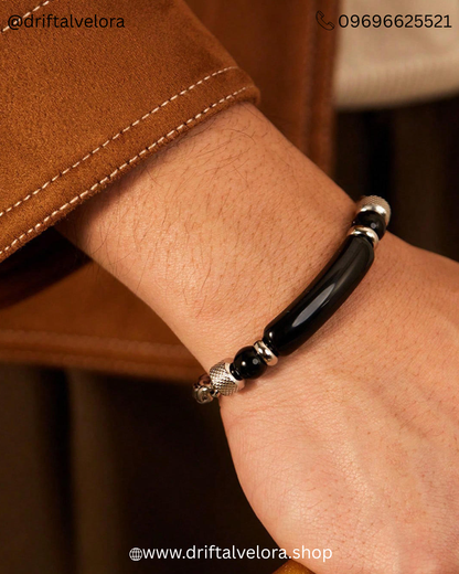 Premium Stainless Steel Chain Bracelet with Natural Tiger Eye Gem Stone 1225001BR | 1225001BK