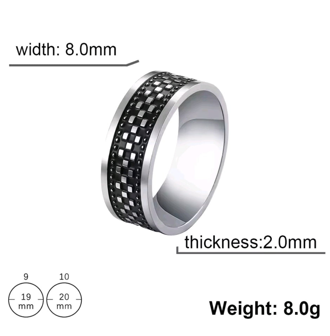 Premium Modern Armor Men's The Grid Finger Ring|10250010R