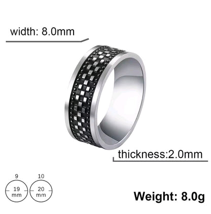Premium Modern Armor Men's The Grid Finger Ring|10250010R