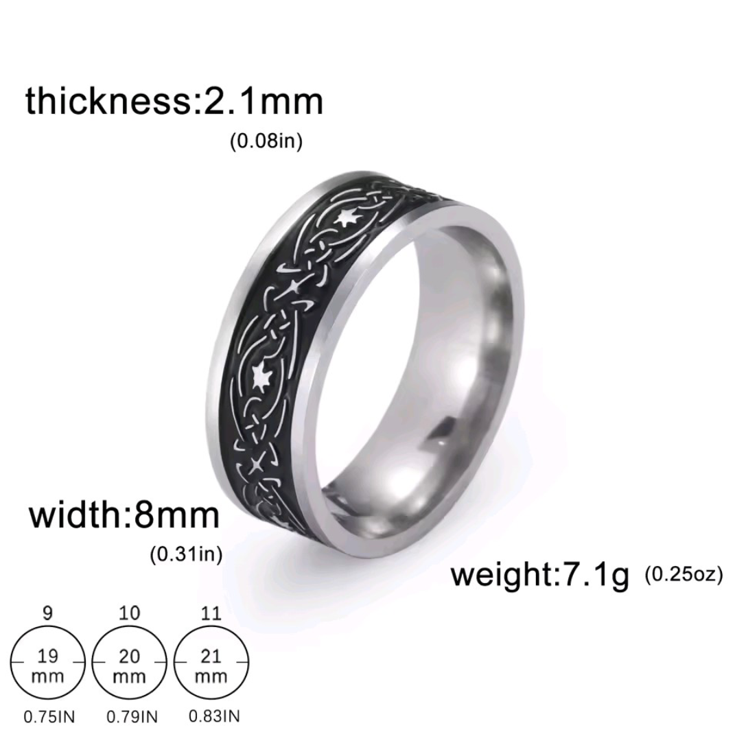 Premium Modern Armor Men's The Druid Star Finger Ring|10250012R