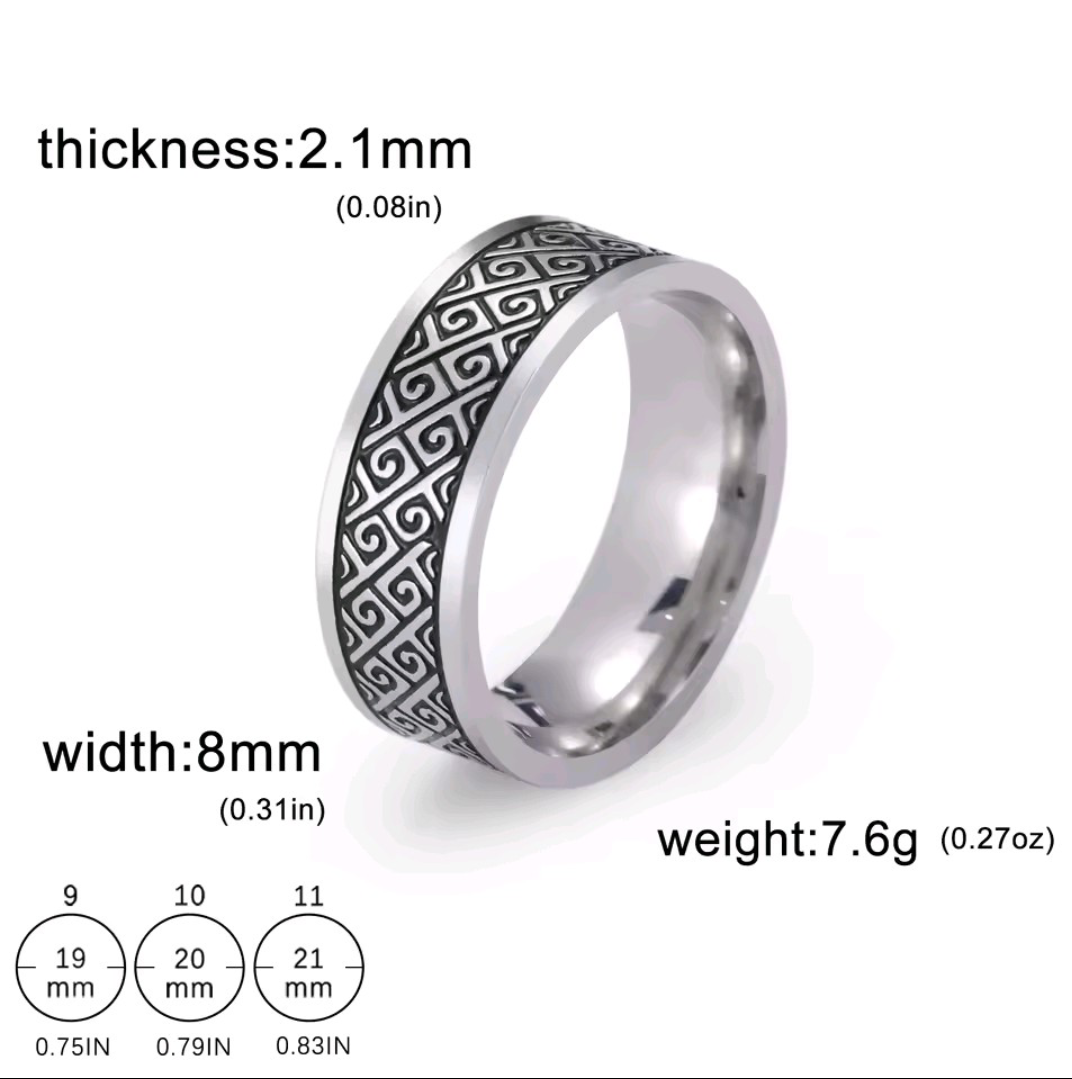 Premium Modern Armor Men's The Labyrinth Finger Ring|10250011R