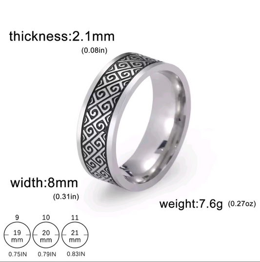 Premium Modern Armor Men's The Labyrinth Finger Ring|10250011R