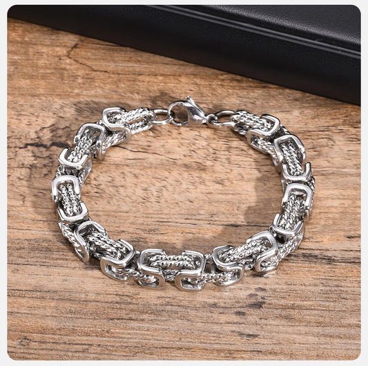 Retro Silver Colour Link Chain 8mm Bracelet|1025025