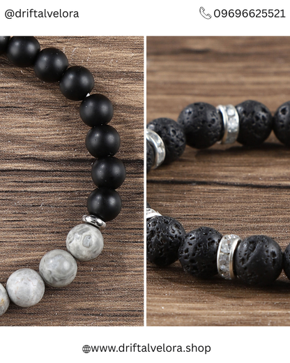 4-Piece Natural Stone Stack Bracelet|122506