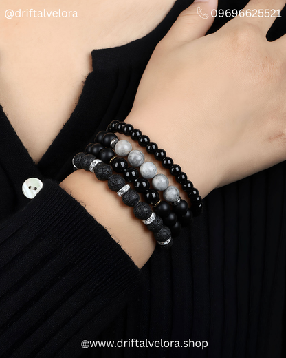 4-Piece Natural Stone Stack Bracelet|122506