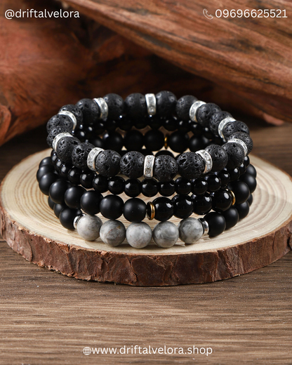 4-Piece Natural Stone Stack Bracelet|122506