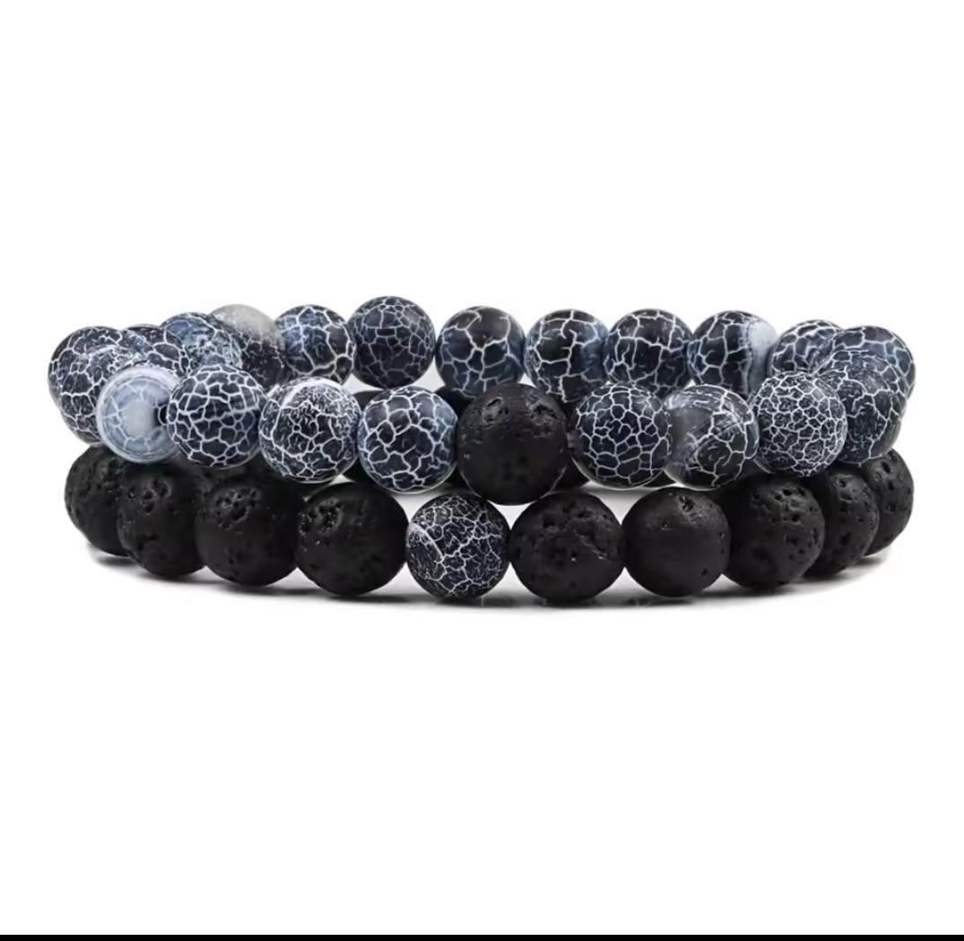 Natural Volcano Rock Stone Elastic Bracelet| 1012028