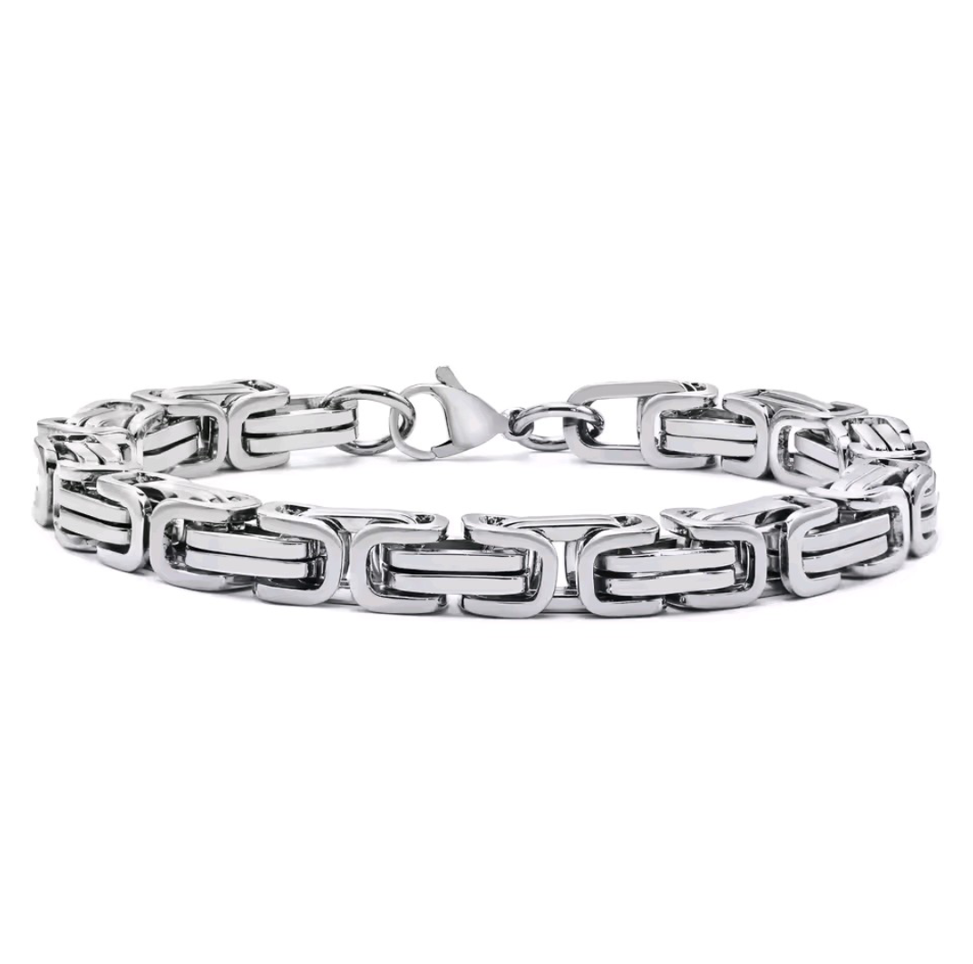 Silver Colour Square Link Chain 3mm Bracelet| 1012026