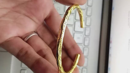 Gold Plated Open Cuff Retro Style Cuff Bracelet|1025023