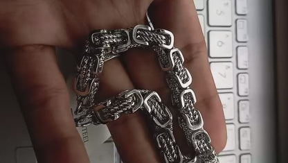 Retro Silver Colour Link Chain 8mm Bracelet|1025025